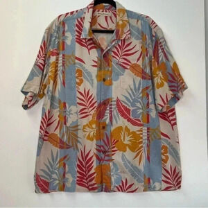 Tommy‎ Bahama Silk Blend Floral  Hawaiian Shirt XL